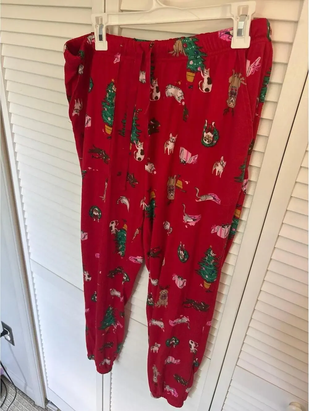 Joyspun Christmas Holiday red pajama pants Lg